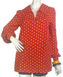 Petite Momon 1970s vintage balloon sleeve tunic smock / novelty print 60s Jeff Banks
