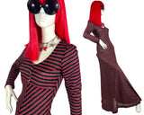 1960s vintage lurex striped Disco maxi dress / 60s / Biba / Bus Stop / Lee Bender