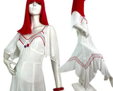 1970s vintage cotton cheese cloth embroidered maxi  dress 60s Hippie / summer Stevie Nicks