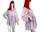 Jeff Banks 70s vintage pink billowing balloon sleeve shirt blouse / smock tunic Clobber RARE