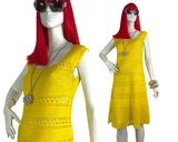 1960s vintage yellow hand crocheted dress / summer / festival / Hippie Boho 70s