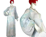 1970s vintage psychedelic balloon sleeve maxi dress / Hippie trippy / 60s