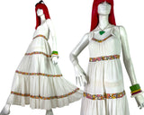Mr Darren 1970s vintage cotton cheese cloth maxi dress 60s Hippie / boho wedding