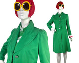 1960s 70s vintage poison green trench coat / Mod / Rain mac / Twiggy / rain coat