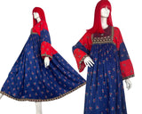 1960s vintage hippie KUCHI kaftan maxi dress / Lux hippie / 70s Festival / Woodstock / Janis