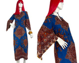1970s vintage cotton kaftan maxi dress / 60s / Festival / Hippie / wizard sleeves / Hendrix