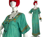 1960s vintage mint green Indian Cotton cheese cloth maxi dress / Hippie / Festival