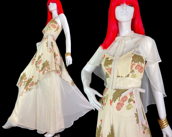 Aristos 1970s vintage 30s style floaty chiffon maxi by Aristos / Bill Top of the Shops Boutique Aristos 1970s vintage 30s style floaty chiffon maxi by Aristos / Bill Top of the Shops Boutique