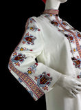 1960s 70s vintage  traditional embroidered cotton shift dress / Folklore / Hippie / Boho