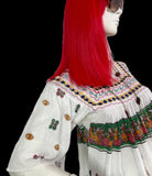 1960s vintage Indian Cotton cheese cloth maxi dress / Hippie / Marrakesh / Festival / novelty print