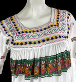 1960s vintage Indian Cotton cheese cloth maxi dress / Hippie / Marrakesh / Festival / novelty print