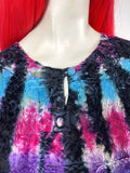 1960s vintage tie dye smock tunic balloon sleeve shirt / 70s / Hippie Festival / Woodstock