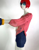 1970s vintage llama embroidery cheese cloth smock top / tunic / hippie / Festival / Hippy