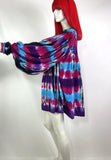 1960s vintage tie dye smock tunic balloon sleeve shirt / 70s / Hippie Festival / Woodstock