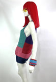1970s vintage crochet knit colour block halter top / vest / glam rock / 60s Mod