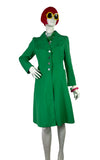 1960s 70s vintage poison green trench coat / Mod / Rain mac / Twiggy / rain coat