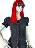 1970s vintage silver lurex shirt & skirt two piece / sparkle / DISCO / co-ord / Glam Rock