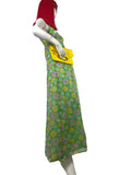 1960s vintage daisy print psychedelic Mod maxi dress / Flower power / 70s / summer dress