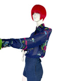 Jeff Banks 70s vintage psychedelic flouncy novelty print shirt blouse / Clobber RARE