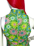 1960s vintage daisy print psychedelic Mod maxi dress / Flower power / 70s / summer dress