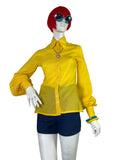 1970s vintage yellow Mod balloon sleeve blouse / 60s / Go Go / Disco / 60s Groovy