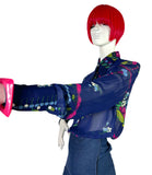 Jeff Banks 70s vintage psychedelic flouncy novelty print shirt blouse / Clobber RARE