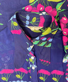 Jeff Banks 70s vintage psychedelic flouncy novelty print shirt blouse / Clobber RARE