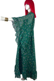 David Silverman 1970s vintage psychedelic angel sleeve maxi dress / Hippie trippy / 60s