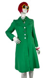 1960s 70s vintage poison green trench coat / Mod / Rain mac / Twiggy / rain coat