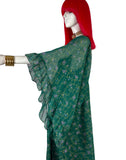 David Silverman 1970s vintage psychedelic angel sleeve maxi dress / Hippie trippy / 60s