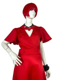 DIana Mackinnon 1970s vintage satin two piece set / co-ord / jacket & skirt / 60s Disco