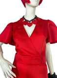 DIana Mackinnon 1970s vintage satin two piece set / co-ord / jacket & skirt / 60s Disco