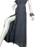 1970s vintage silver lurex shirt & skirt two piece / sparkle / DISCO / co-ord / Glam Rock