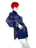 Jeff Banks 70s vintage psychedelic flouncy novelty print shirt blouse / Clobber RARE