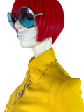 1970s vintage yellow Mod balloon sleeve blouse / 60s / Go Go / Disco / 60s Groovy