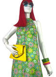 1960s vintage daisy print psychedelic Mod maxi dress / Flower power / 70s / summer dress