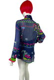 Jeff Banks 70s vintage psychedelic flouncy novelty print shirt blouse / Clobber RARE