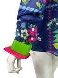Jeff Banks 70s vintage psychedelic flouncy novelty print shirt blouse / Clobber RARE