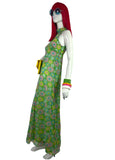 1960s vintage daisy print psychedelic Mod maxi dress / Flower power / 70s / summer dress