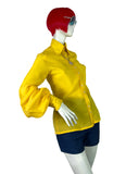 1970s vintage yellow Mod balloon sleeve blouse / 60s / Go Go / Disco / 60s Groovy