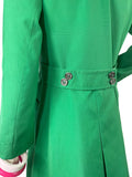 1960s 70s vintage poison green trench coat / Mod / Rain mac / Twiggy / rain coat