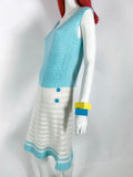 1960s does 20s vintage hand knit Mod shift dress / Twiggy / Cilla / Colour block