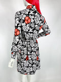 Lanvin Paris  1970s Vintage shirt midi mono print dress / Pop art / Designer / Gucci