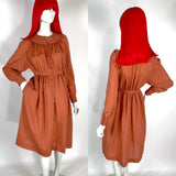 Cacharel 1970s wool midi dress/ Cottage core / Boho print / Liberty fabric / Pockets