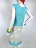 1960s does 20s vintage hand knit Mod shift dress / Twiggy / Cilla / Colour block