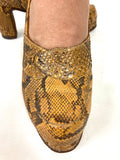 1940s vintage python snakeskin platform shoes / Glam Rock / Pin up /  Glamour / 50s / Rockabilly
