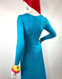 1960s vintage turquoise blue maxi dress / gown / Ossie Clark / 70s / 30s deco