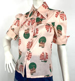 1970s vintage Chelsea Girl 70s dagger collar shirt / blouse / skinhead / suedehead