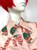 1970s vintage Chelsea Girl 70s dagger collar shirt / blouse / skinhead / suedehead