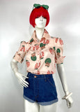 1970s vintage Chelsea Girl 70s dagger collar shirt / blouse / skinhead / suedehead